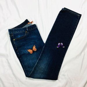 Tory Burch Womens Super Skinny Jeans Sz 32 Dark Bl